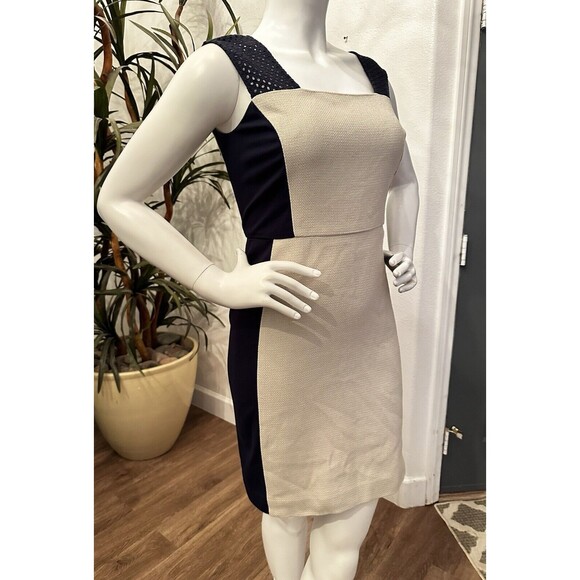 DKNYC Color Block Dress Womens Size 8 Sleeveless Sheath Career Office tweed DKNY - Picture 1 of 16